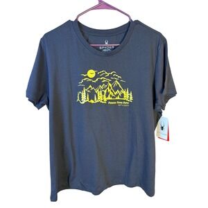 Spyder Womens Pursue Your Path Mountain Graphic Tee Black 1X SWK036X NWT